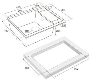 Мойка кухонная Paulmark Flugen PM216050-BLM чёрный металлик